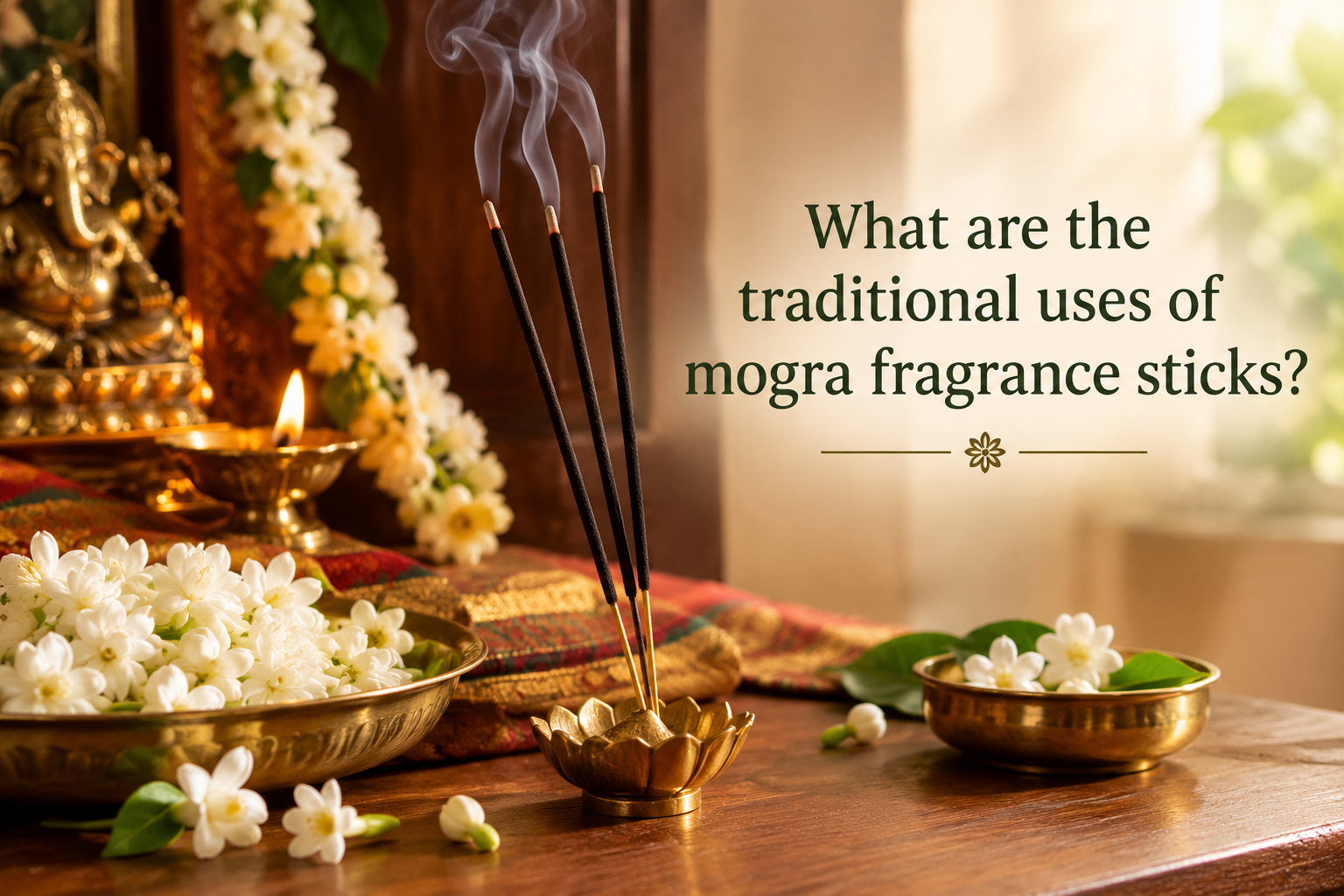 What are the traditional uses of mogra fragrance sticks?