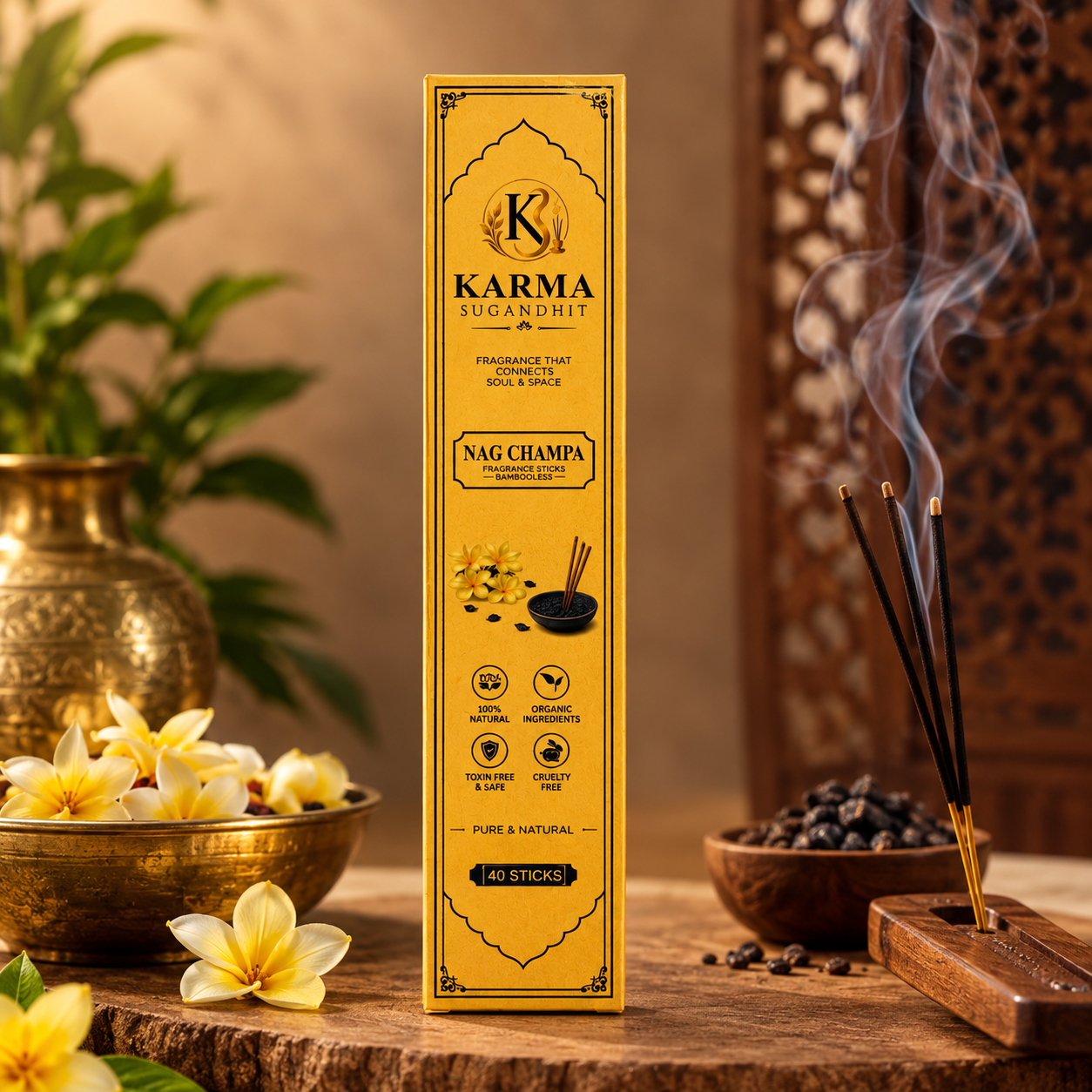 Karma Sugandhit Nag Champa Fragrance Sticks – 40 Sticks