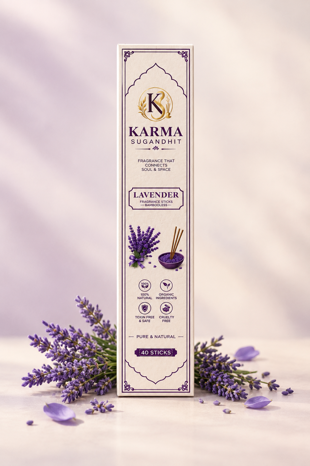 Karma Sugandhit Lavender Fragrance Sticks – 40 Sticks
