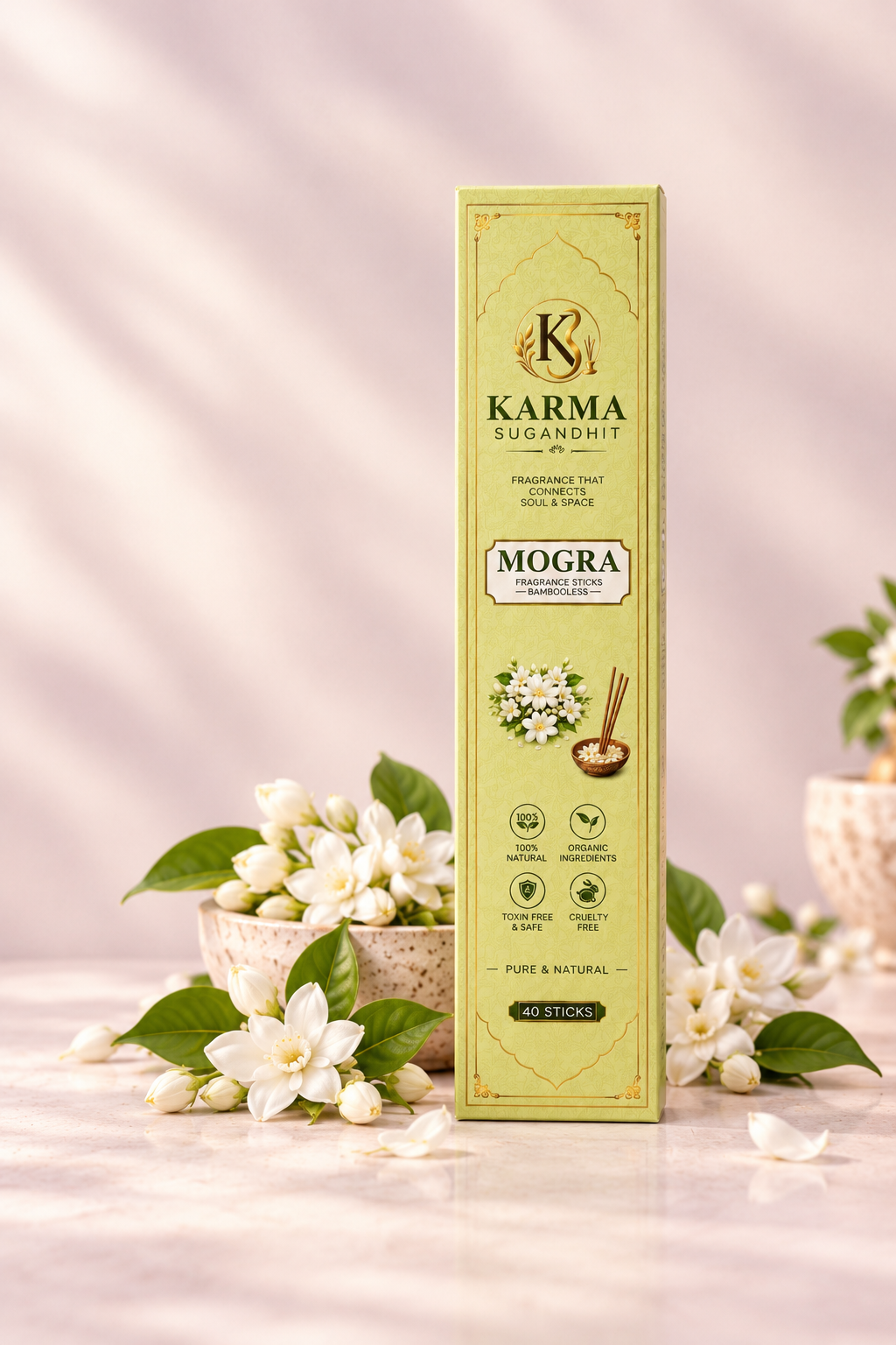 Karma Sugandhit Mogra Fragrance Sticks – 40 Sticks