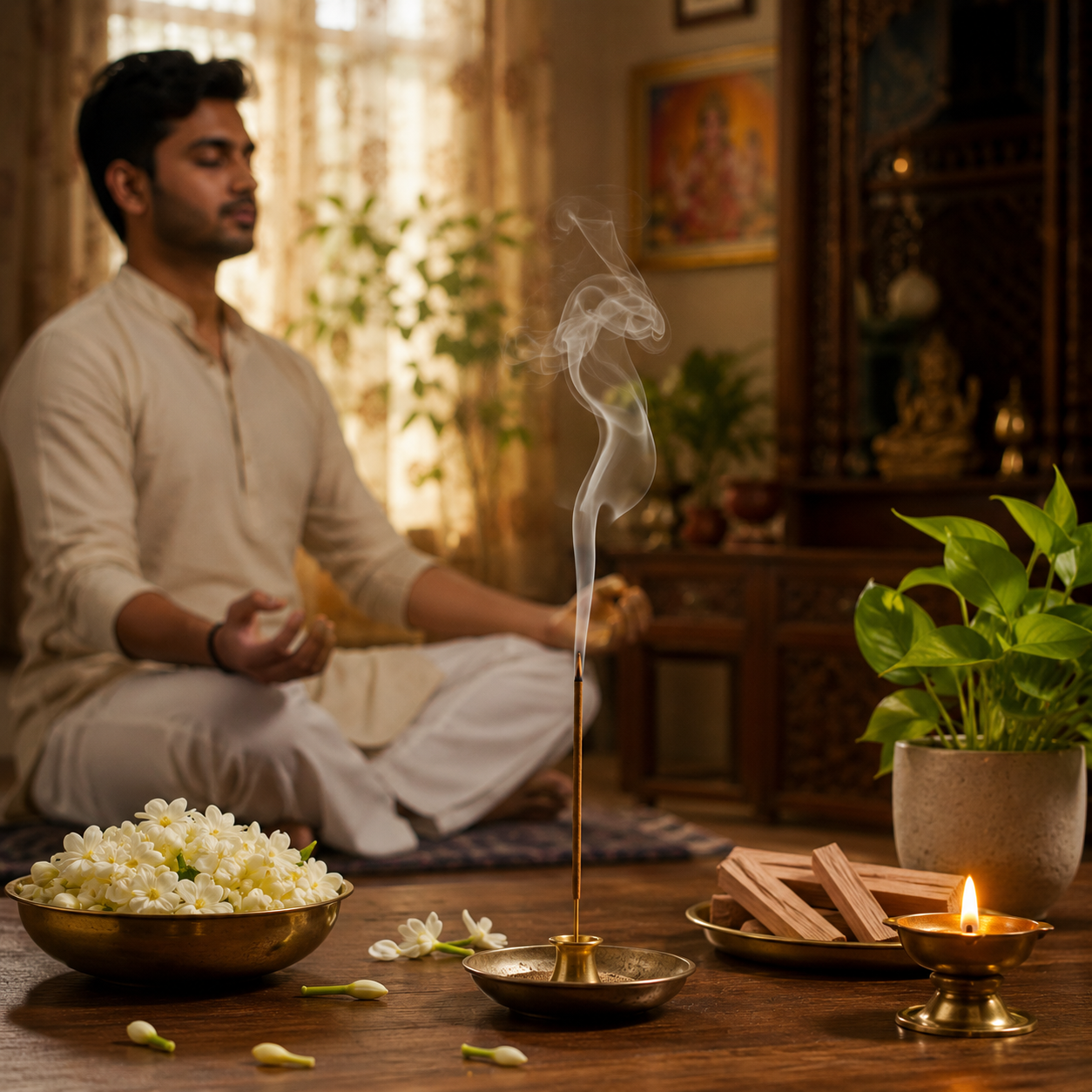 Fragrance sticks during meditation